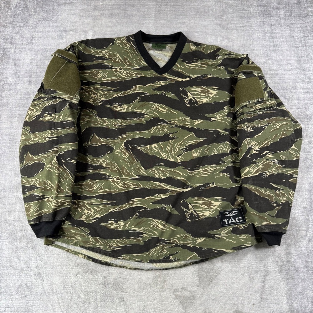 Valken TAC Combat Jersey Mens XL Tiger Stripe Camo Tactical Long Sleeve Ripstop